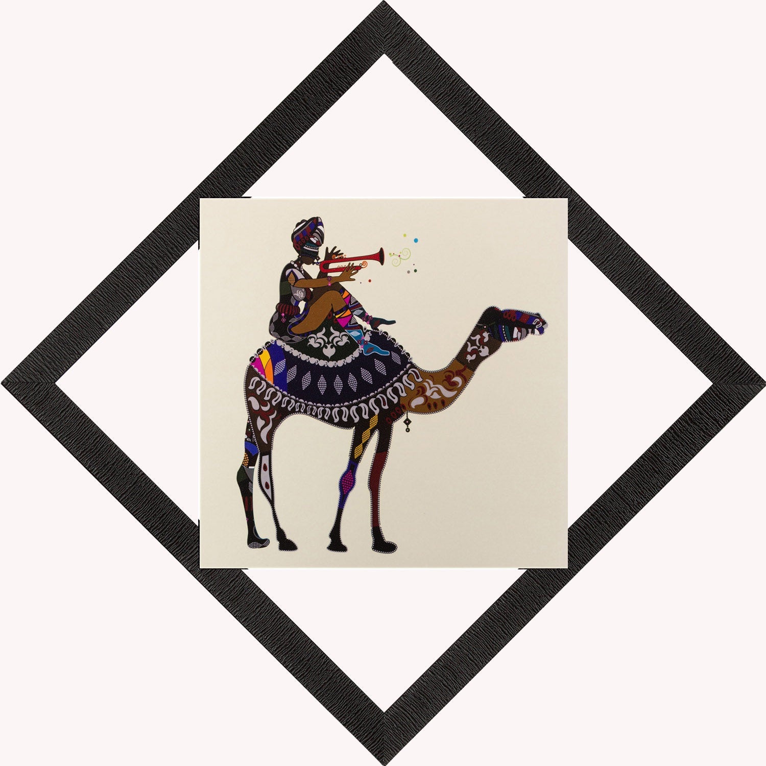 Decorated Camel Satin Matt Texture UV Art Painting Kafalo
