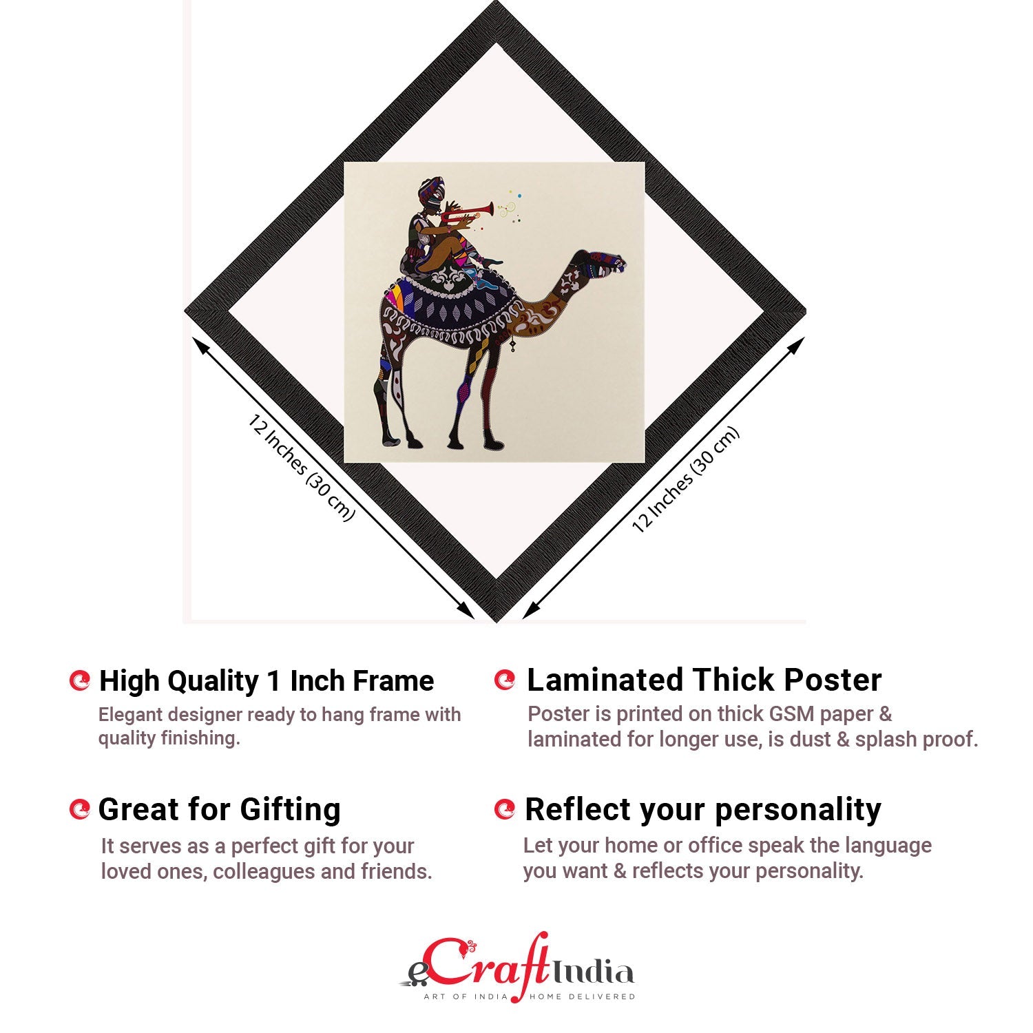 Decorated Camel Satin Matt Texture UV Art Painting Kafalo