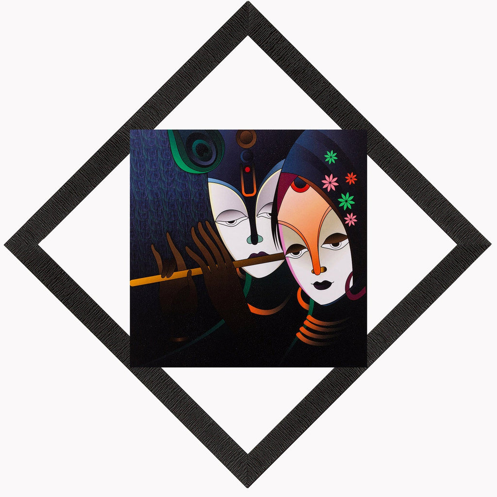 Radha Krishna Painting Digital Printed Religious Wall Art Kafalo