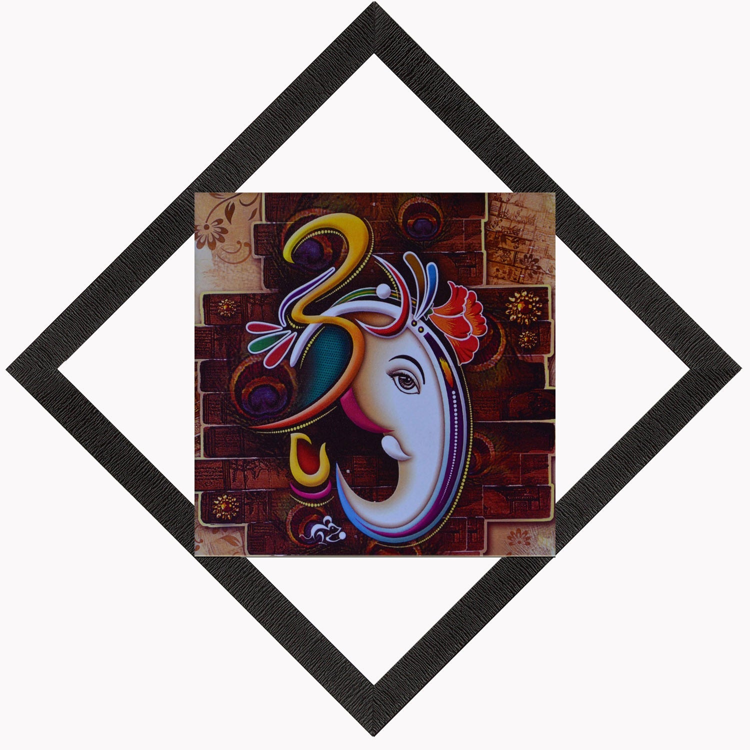 Lord Ganesh's Face Satin Matt Texture UV Art Painting Kafalo