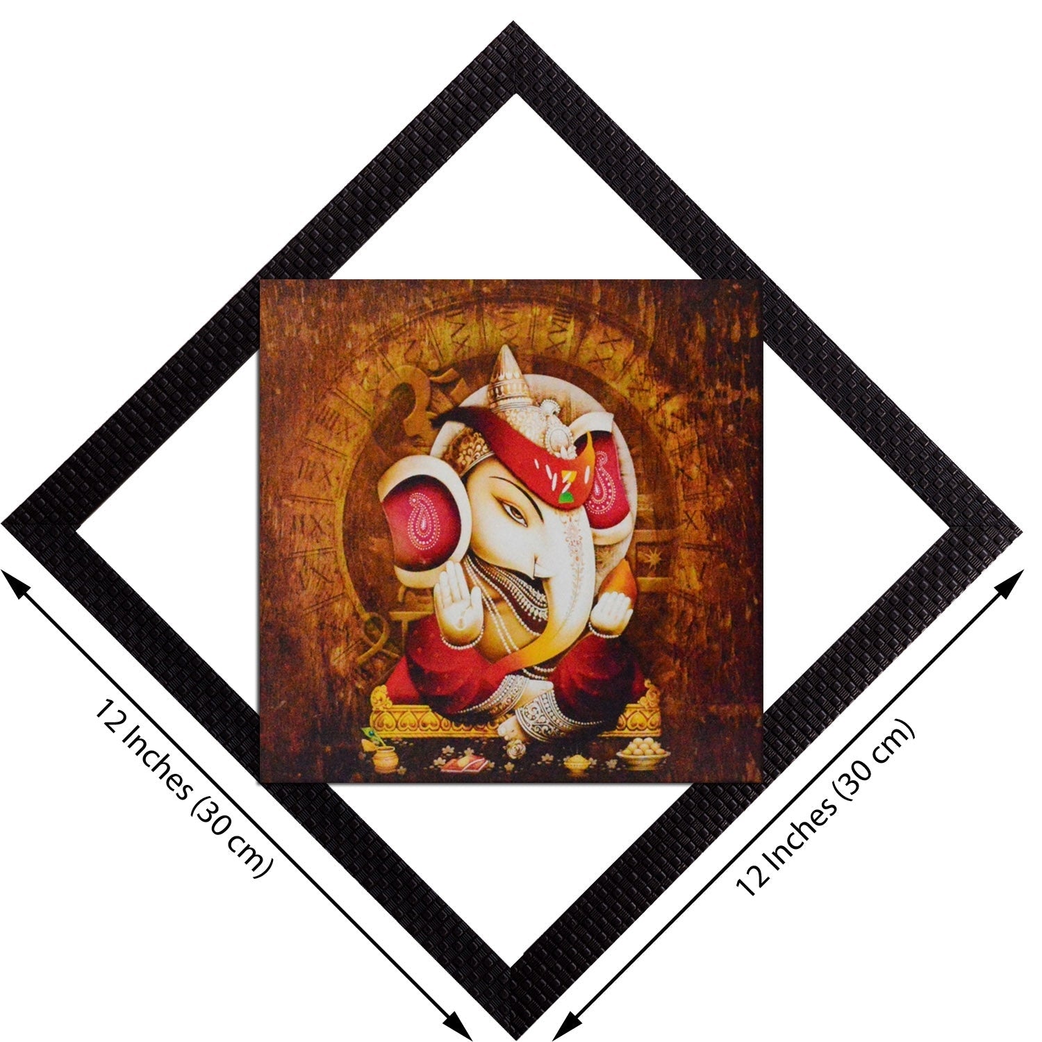 Lord Ganesha With Chowki Satin Matt Texture UV Art Painting Kafalo