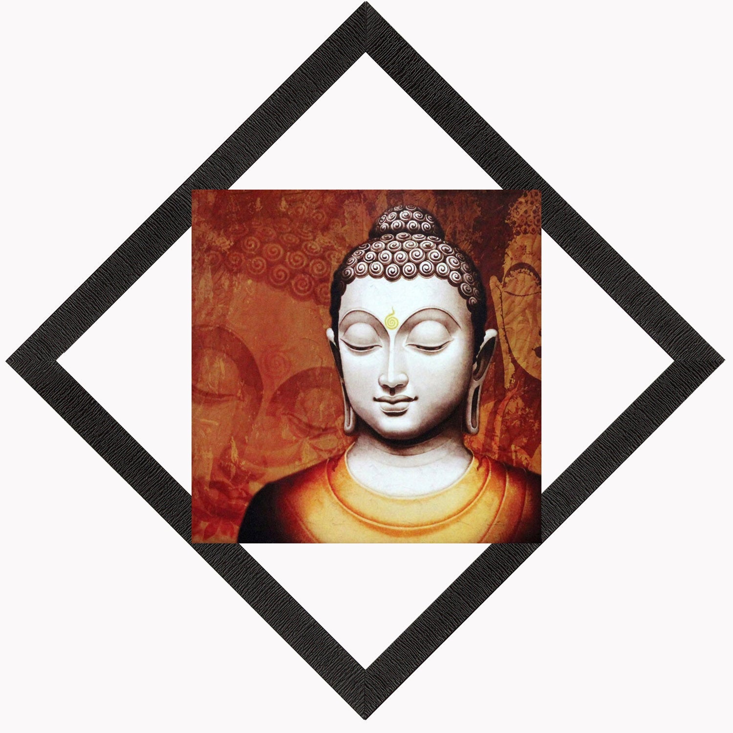 Peaceful Lord Buddha Satin Matt Texture UV Art Painting Kafalo