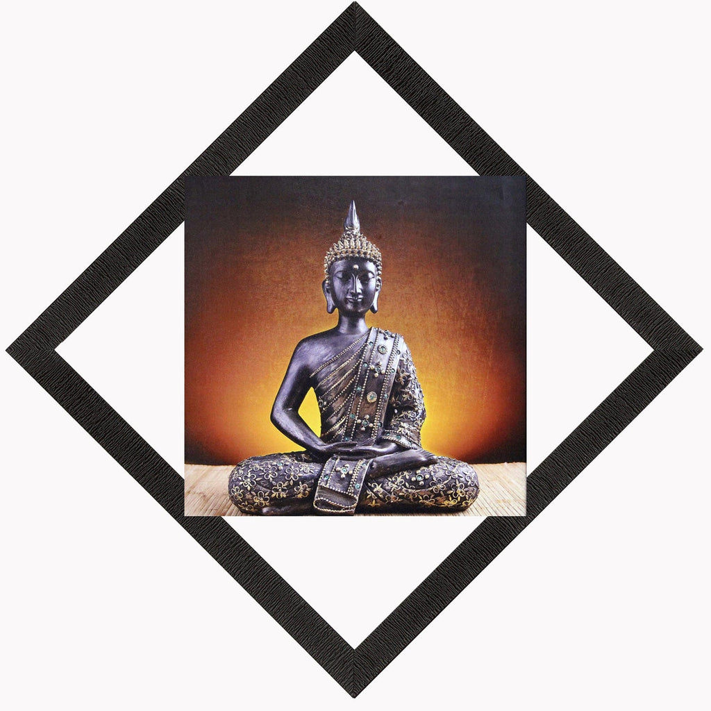 Meditating Pose Of Lord Buddha Satin Matt Texture UV Art Painting Kafalo