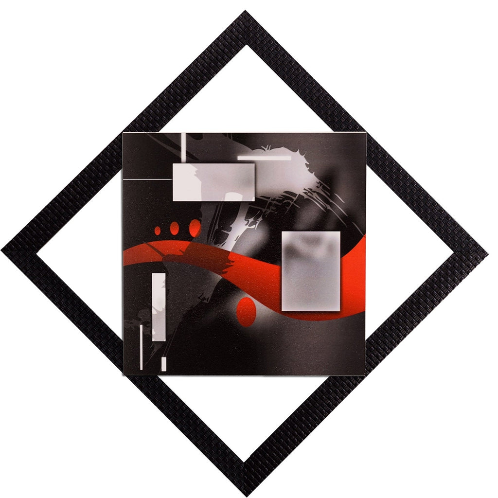 Red & Grey Abstract Satin Matt Texture UV Art Painting Kafalo