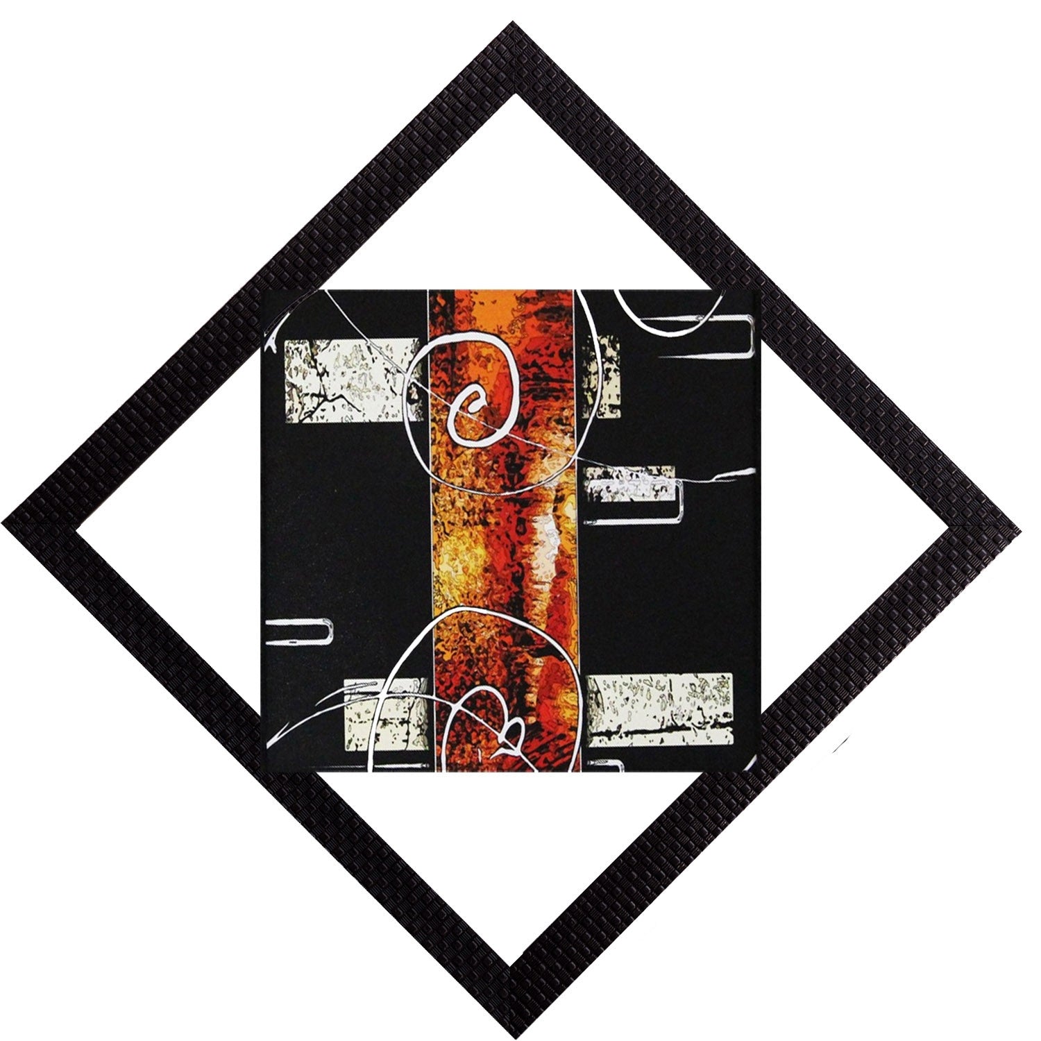 Orange & Black Satin Matt Texture UV Art Painting Kafalo