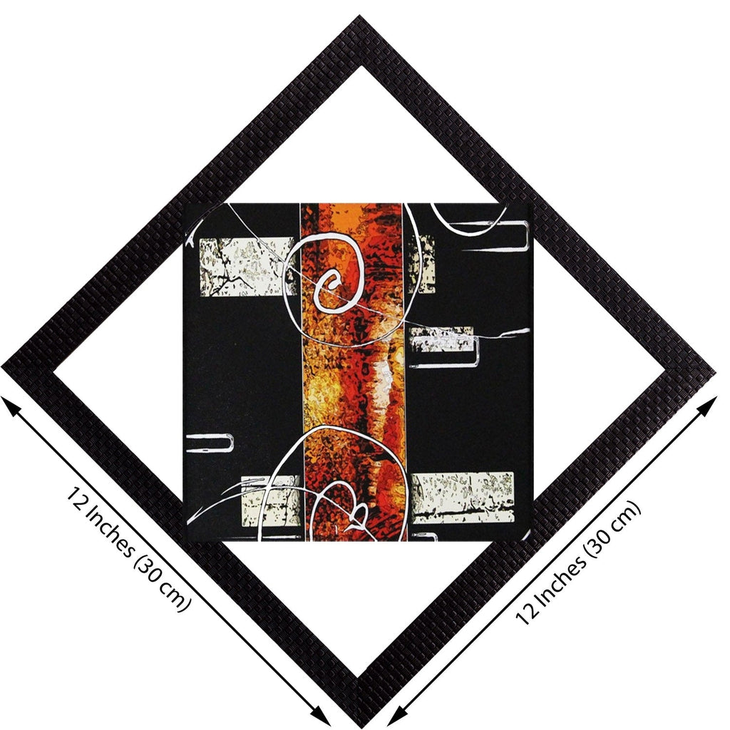 Orange & Black Satin Matt Texture UV Art Painting Kafalo