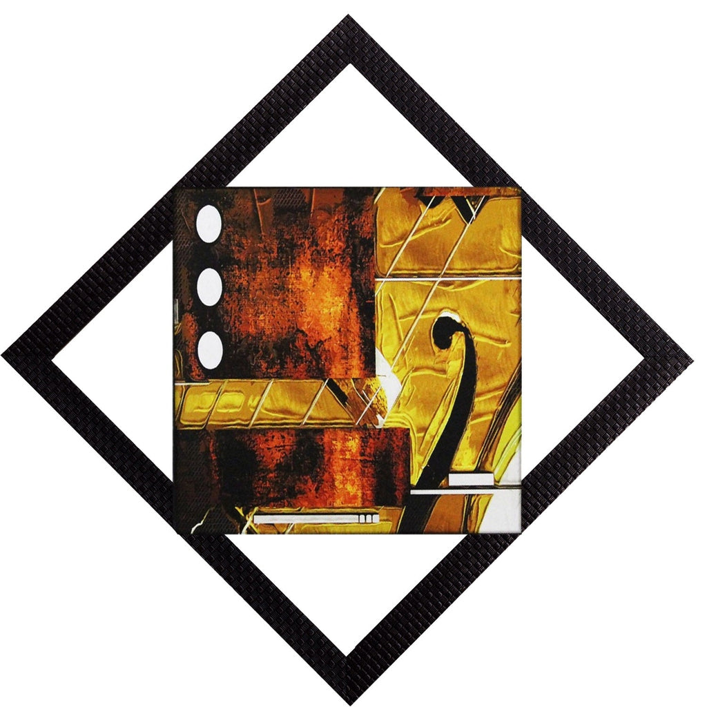 Brown & Yellow Satin Matt Texture UV Art Painting Kafalo