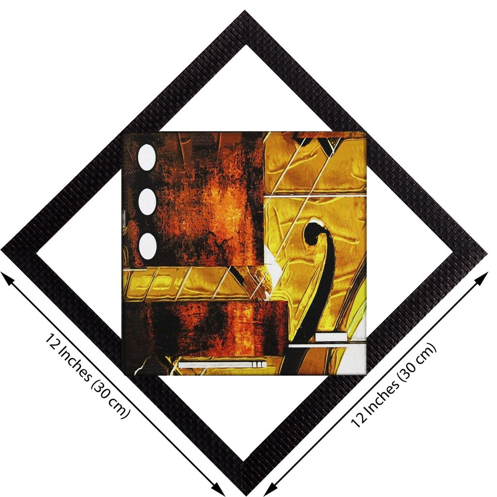 Brown & Yellow Satin Matt Texture UV Art Painting Kafalo