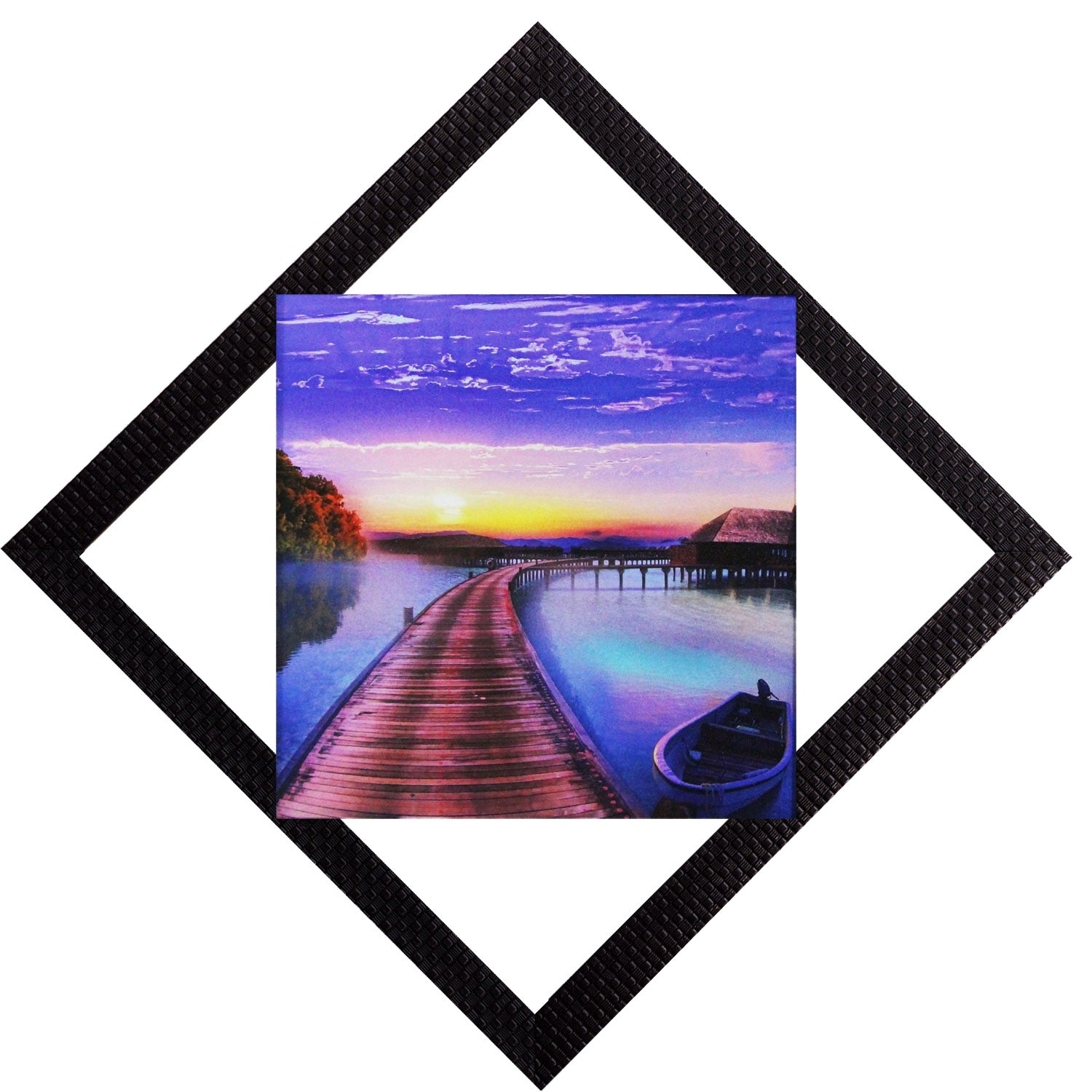 Over Bridge Sunset View Satin Matt Texture UV Art Painting Kafalo