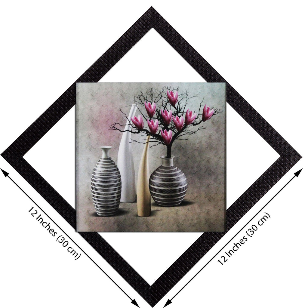 Vases With Flowers Satin Matt Texture UV Art Painting Kafalo