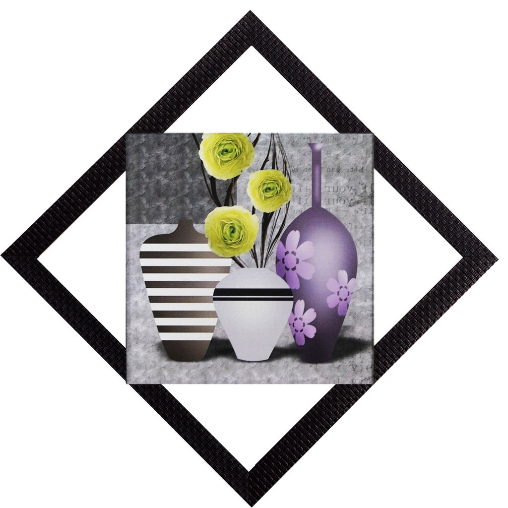 White & Purple Vases Satin Matt Texture UV Art Painting Kafalo