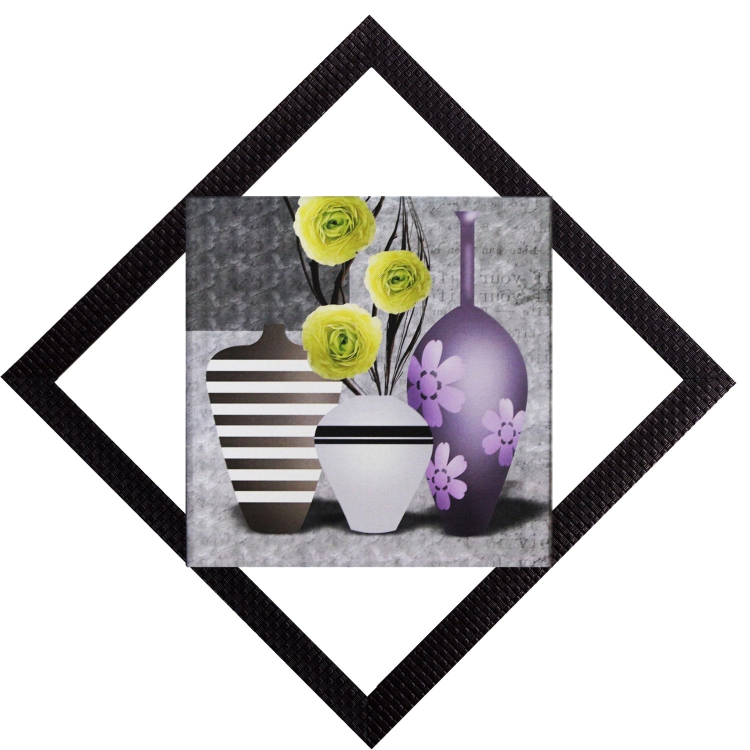 White & Purple Vases Satin Matt Texture UV Art Painting Kafalo