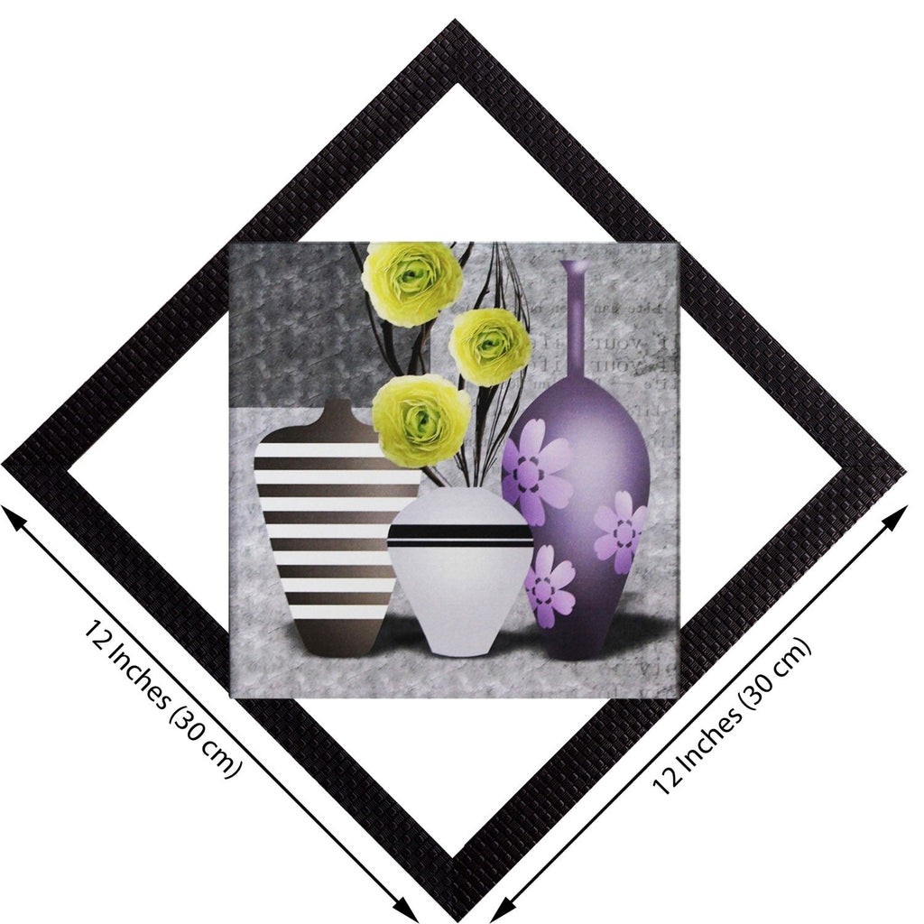 White & Purple Vases Satin Matt Texture UV Art Painting Kafalo