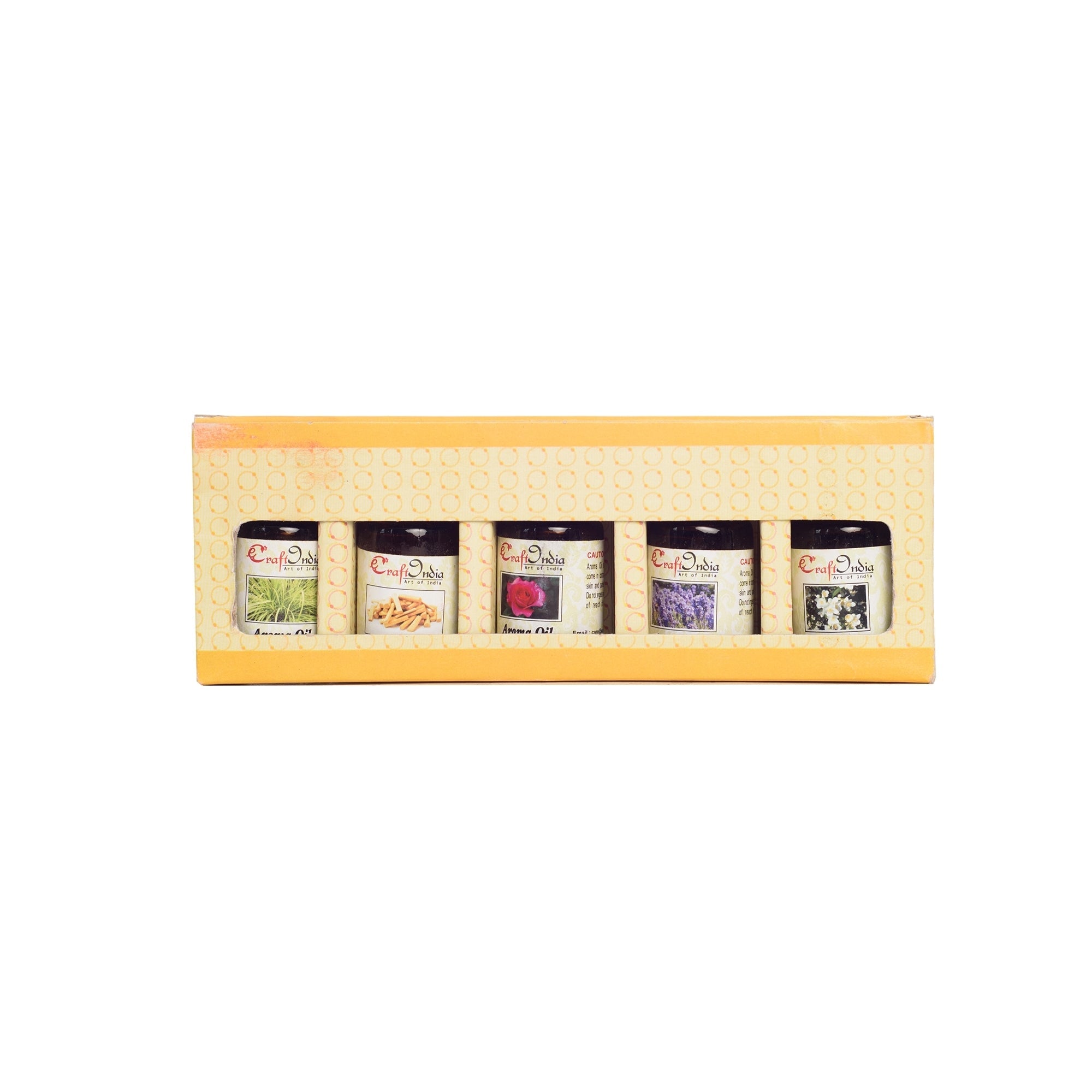 Set of 5 High Quality Aroma Oil in 5 Fragrances (Rose, Jasmine, Lavender, Lemon grass and Sandalwood fragrance) Kafalo