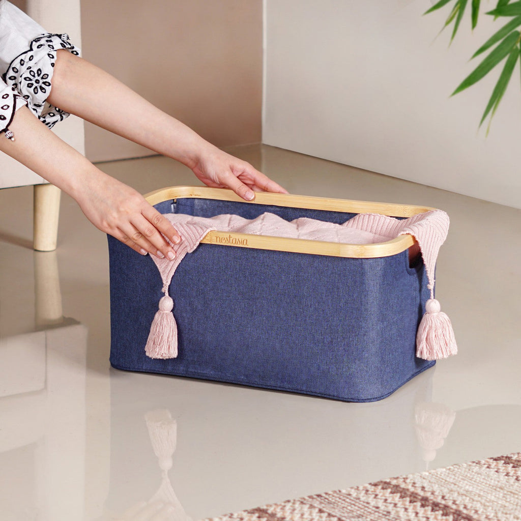 Fabric Basket Blue Nestasia