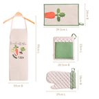 Farm Fresh Apron Mitten Pot Holder Hand Towel Set Of 4 Nestasia