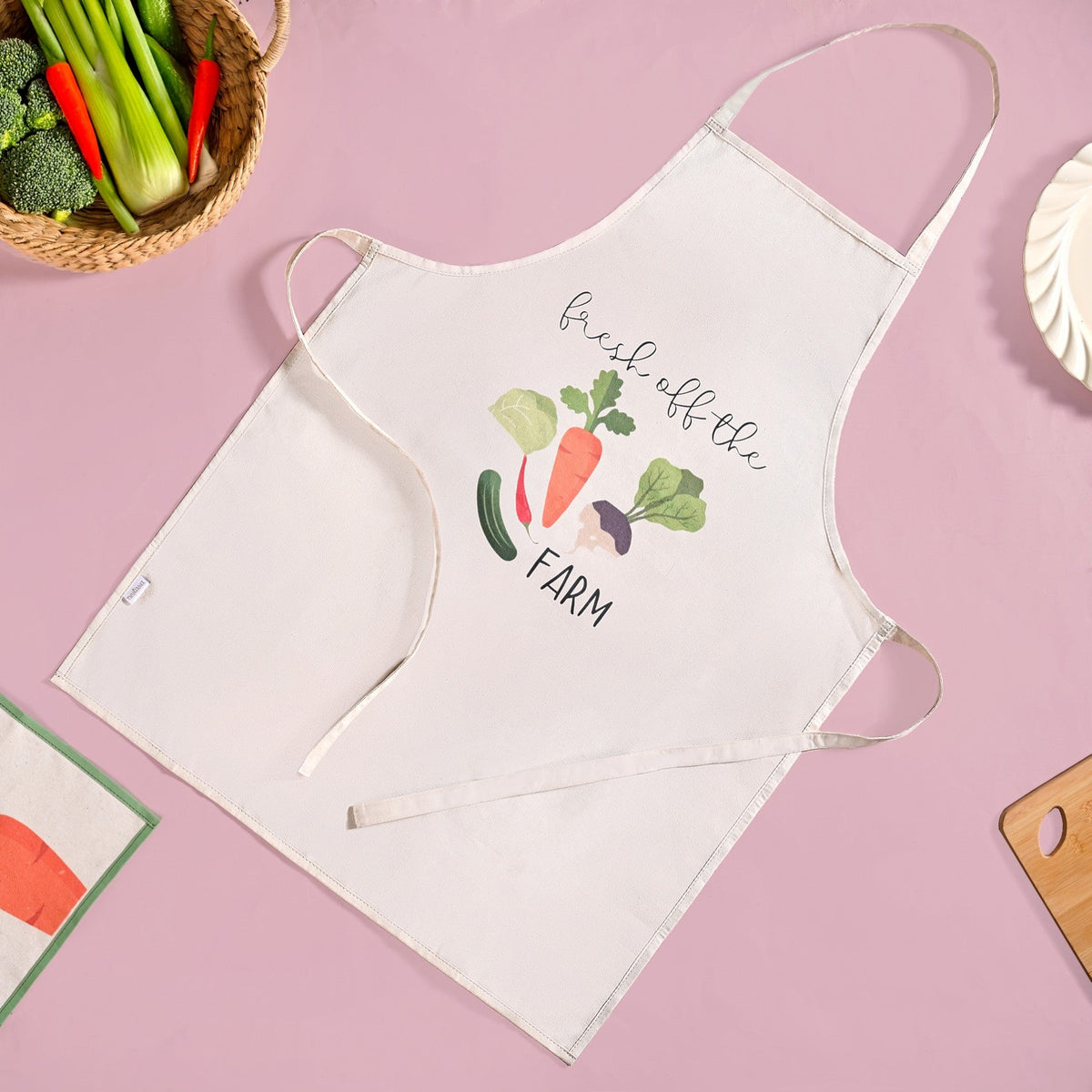 Farm Fresh Apron Mitten Pot Holder Hand Towel Set Of 4 Nestasia