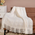 Feather Soft Throw Blanket Off White Nestasia