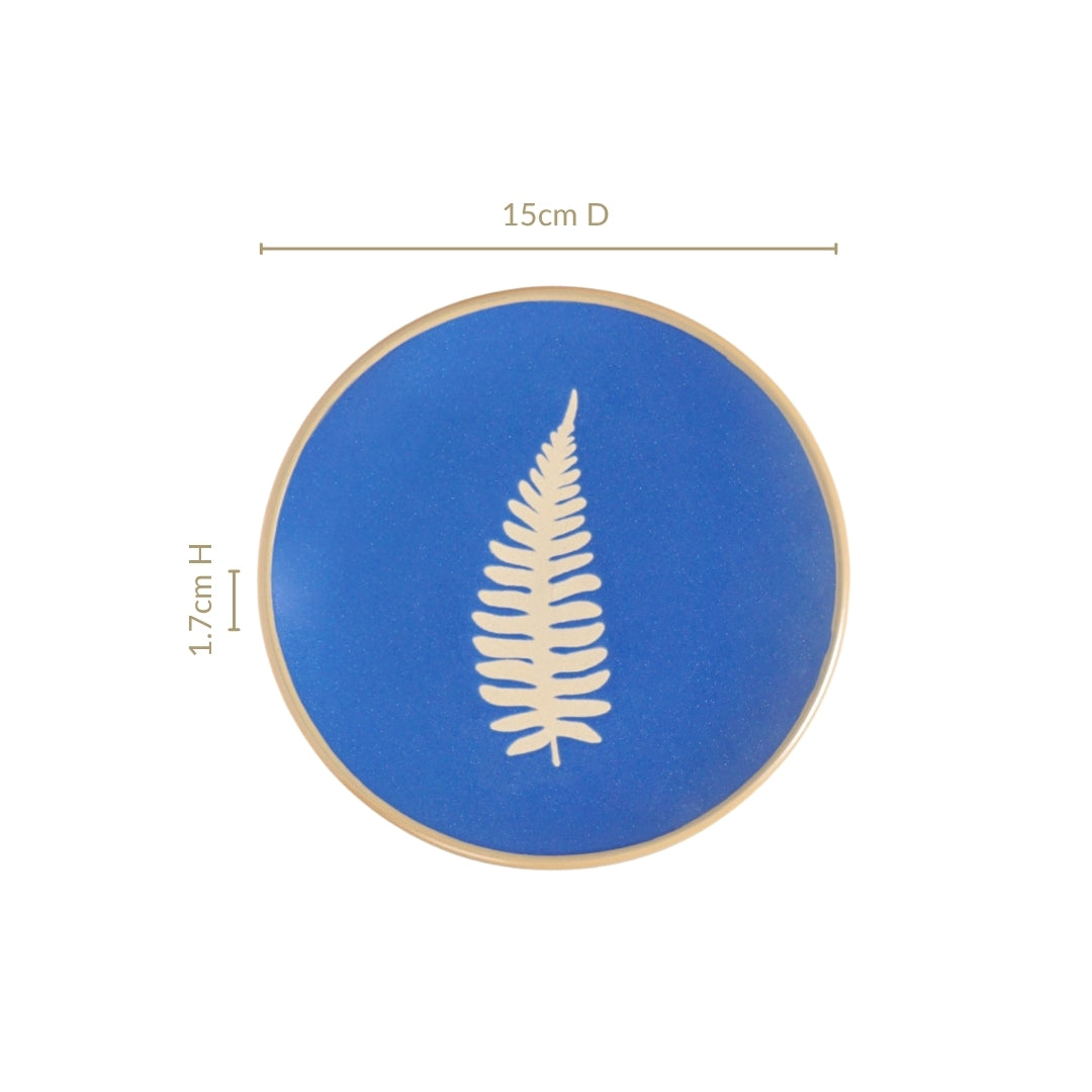 Fern Ceramic Dessert Plate Set Of 4 15cm Nestasia