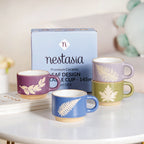Fern Stackable Ceramic Cup Set Of 4 145ml Nestasia