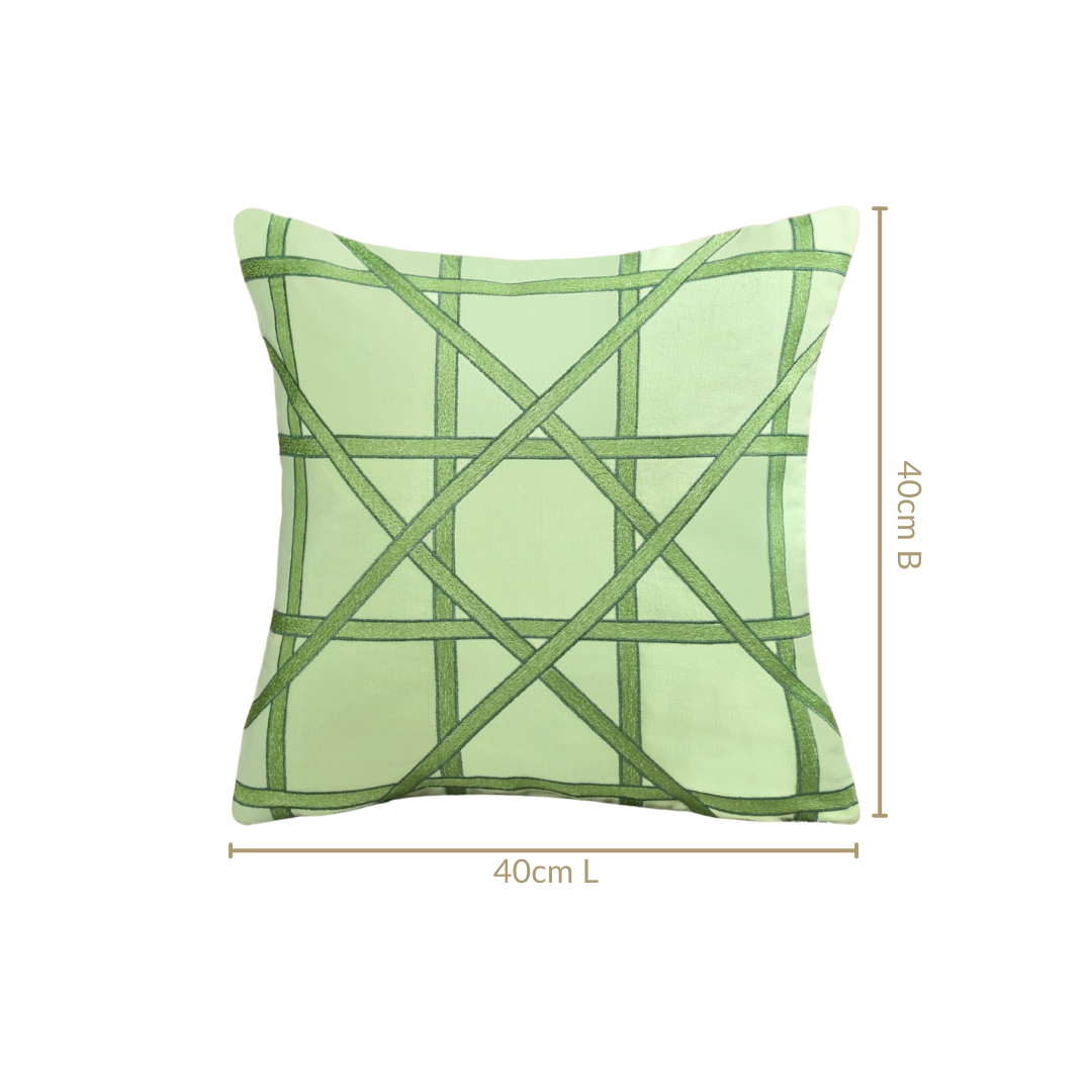 Fernline Pure Cotton Embroidered Cushion Cover 40x40cm Nestasia