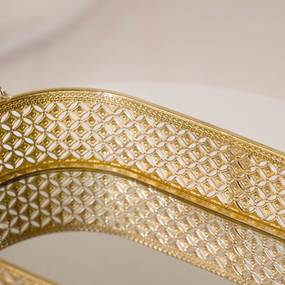Decorative Oval Tray Gold Small Nestasia