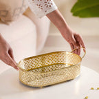 Decorative Oval Tray Gold Small Nestasia