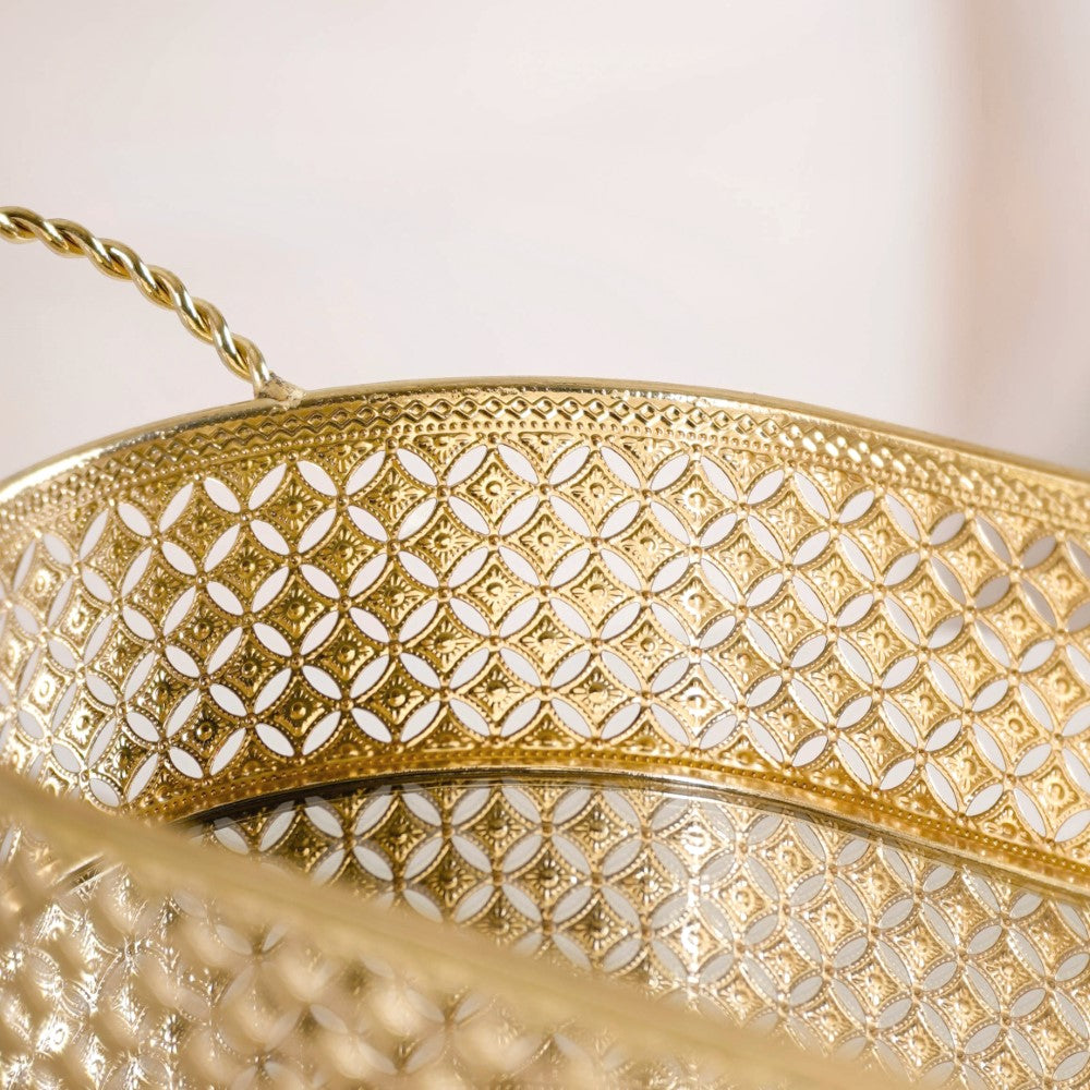 Decorative Oval Tray Gold Small Nestasia