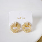 Fine Weave Chic Gold Knotted Earrings Nestasia