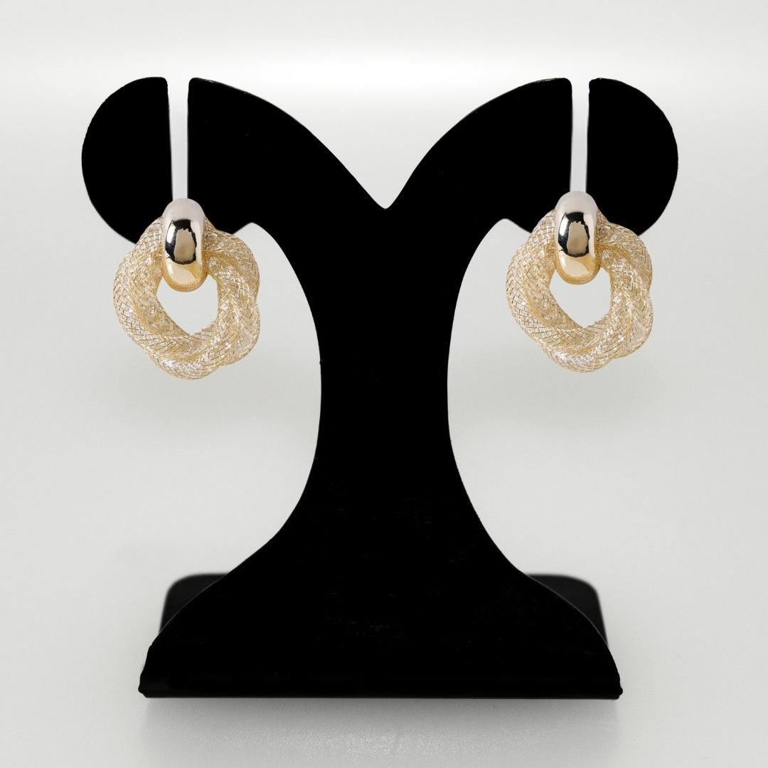 Fine Weave Chic Gold Knotted Earrings Nestasia