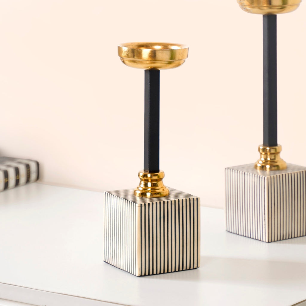 Firefly Pillar Candle Holder Set Of 2 Nestasia