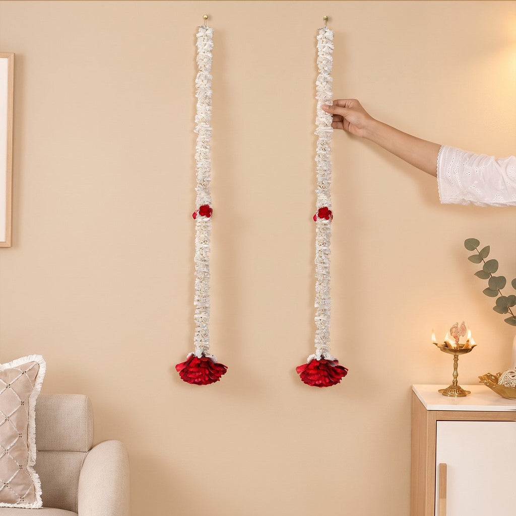 Fleuria Wall Hanging Decor Red Set Of 2 Nestasia