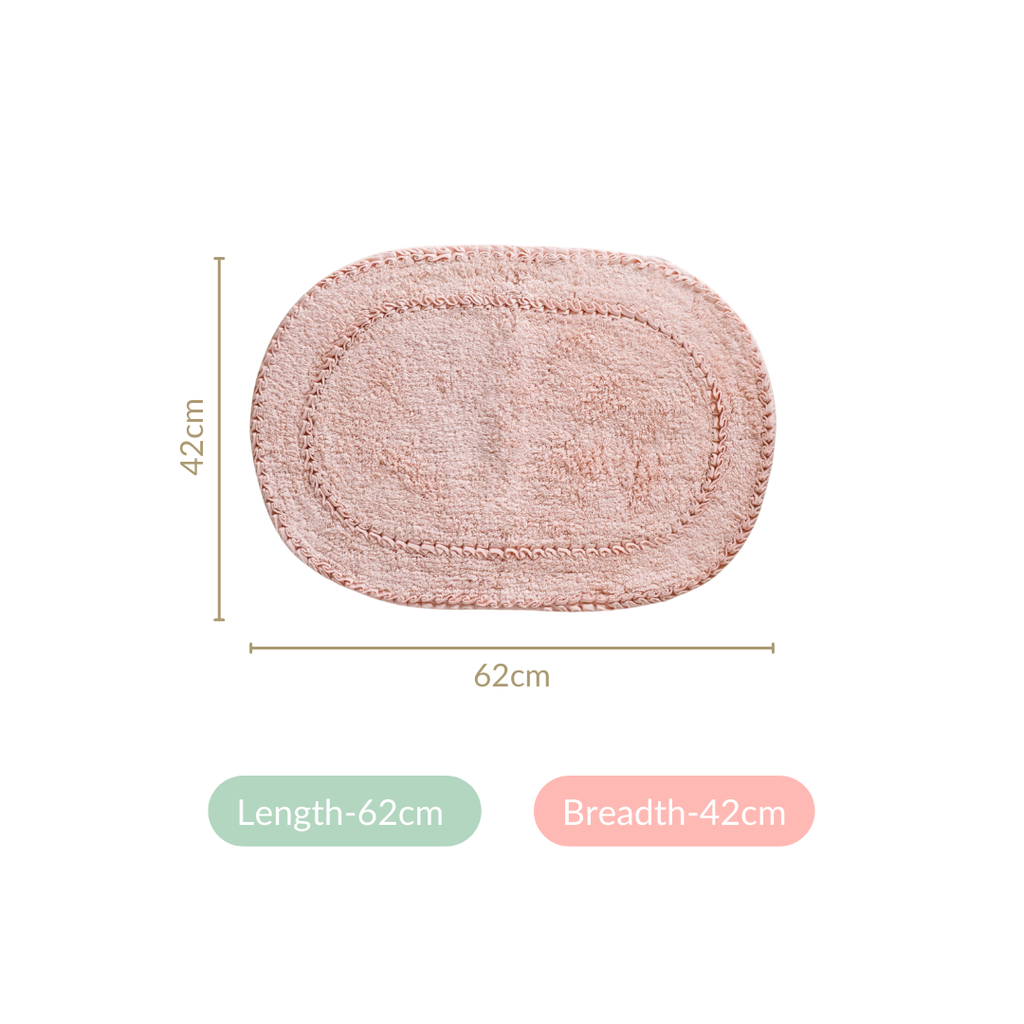 Ultra Soft Cotton Door Mat Baby Pink Set Of 2 24x16 Inch Nestasia