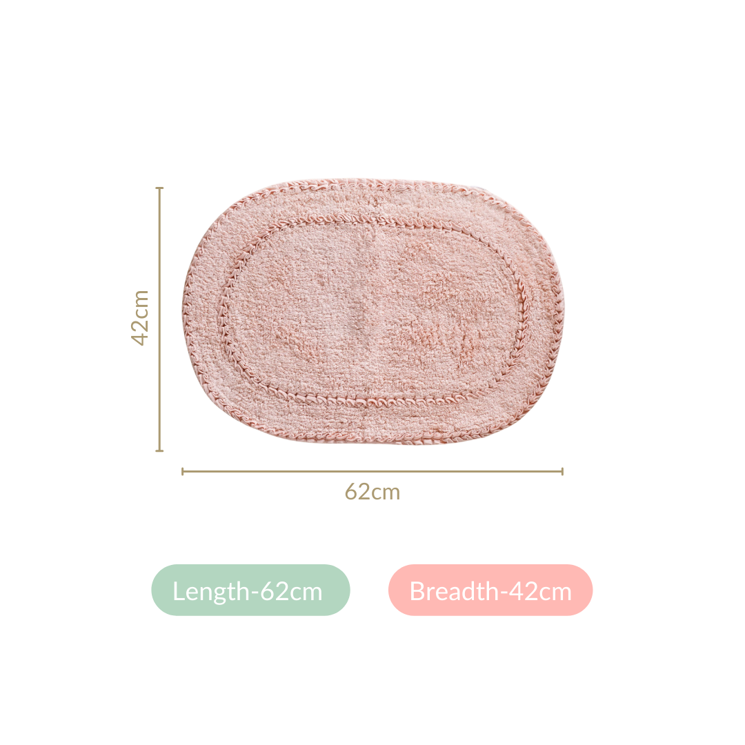 Ultra Soft Cotton Door Mat Baby Pink Set Of 2 24x16 Inch Nestasia
