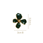 Flora Twist Stud Earrings Green Nestasia