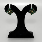 Flora Twist Stud Earrings Green Nestasia