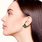Flora Twist Stud Earrings Green Nestasia