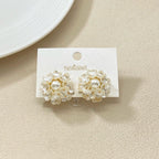Floral Accent Cluster Earrings Nestasia