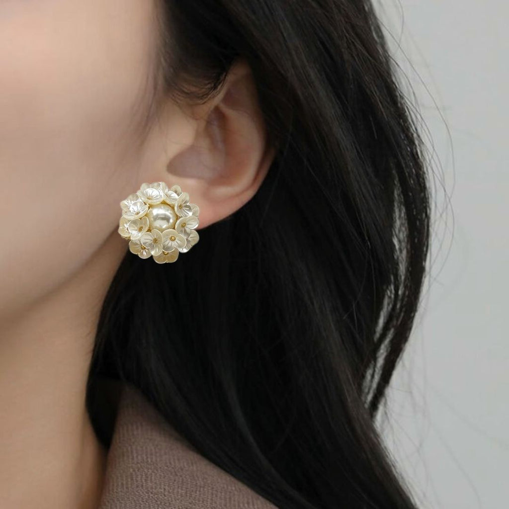 Floral Accent Cluster Earrings Nestasia