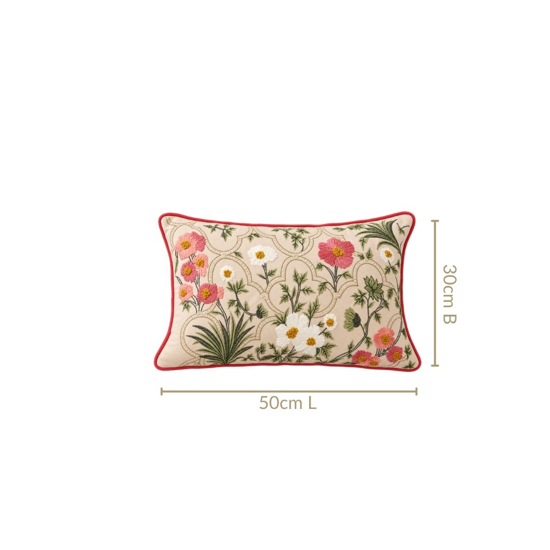 Floral Fiesta Embroidered Cushion Covers 50x30cm Nestasia
