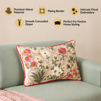 Floral Fiesta Embroidered Cushion Covers 50x30cm Nestasia