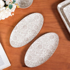 Floral Fiesta Oval Serving Platters Set Of 2 Nestasia