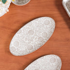 Floral Fiesta Oval Serving Platters Set Of 2 Nestasia