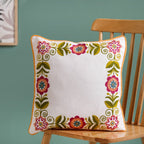 Floral Muse Embroidered Cushion Cover 40x40cm Nestasia