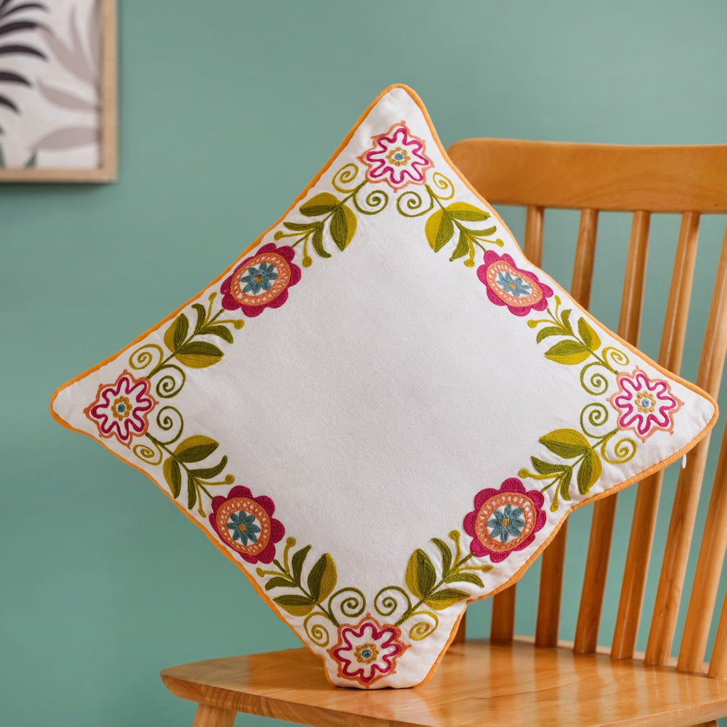 Floral Muse Embroidered Cushion Cover 40x40cm Nestasia