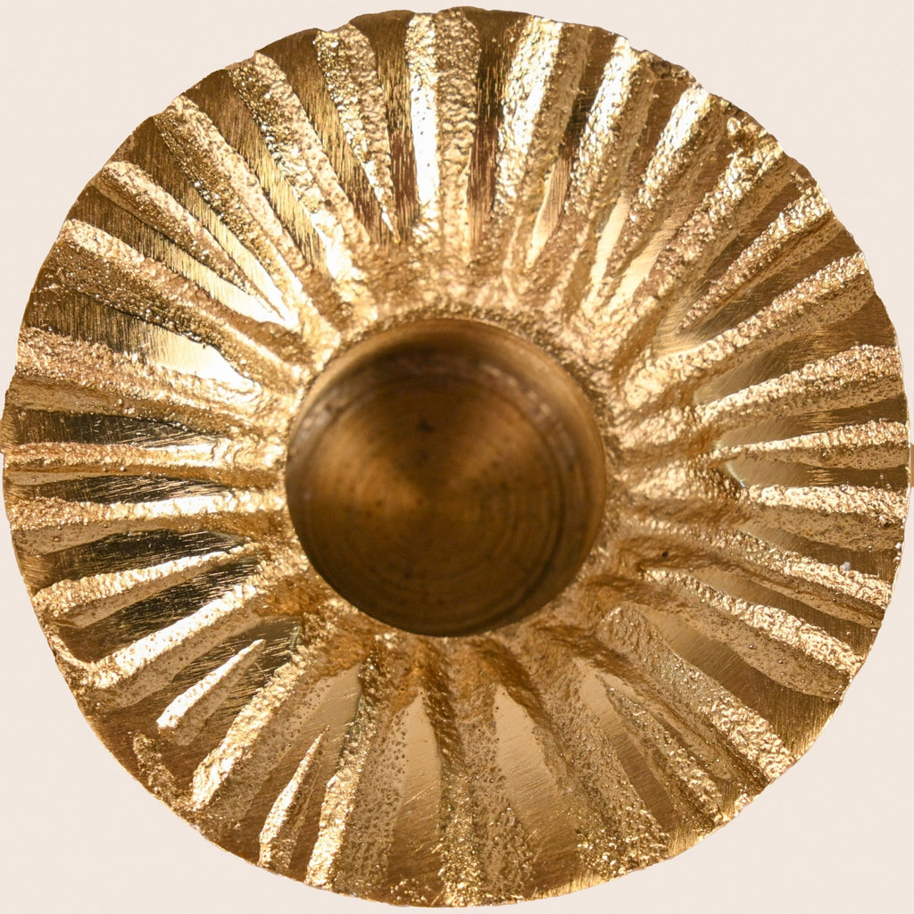 Metal Taper Candle Holder Set Of 2 Gold Nestasia