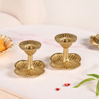 Metal Taper Candle Holder Set Of 2 Gold Nestasia