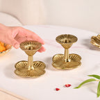 Metal Taper Candle Holder Set Of 2 Gold Nestasia