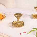 Metal Taper Candle Holder Set Of 2 Gold Nestasia