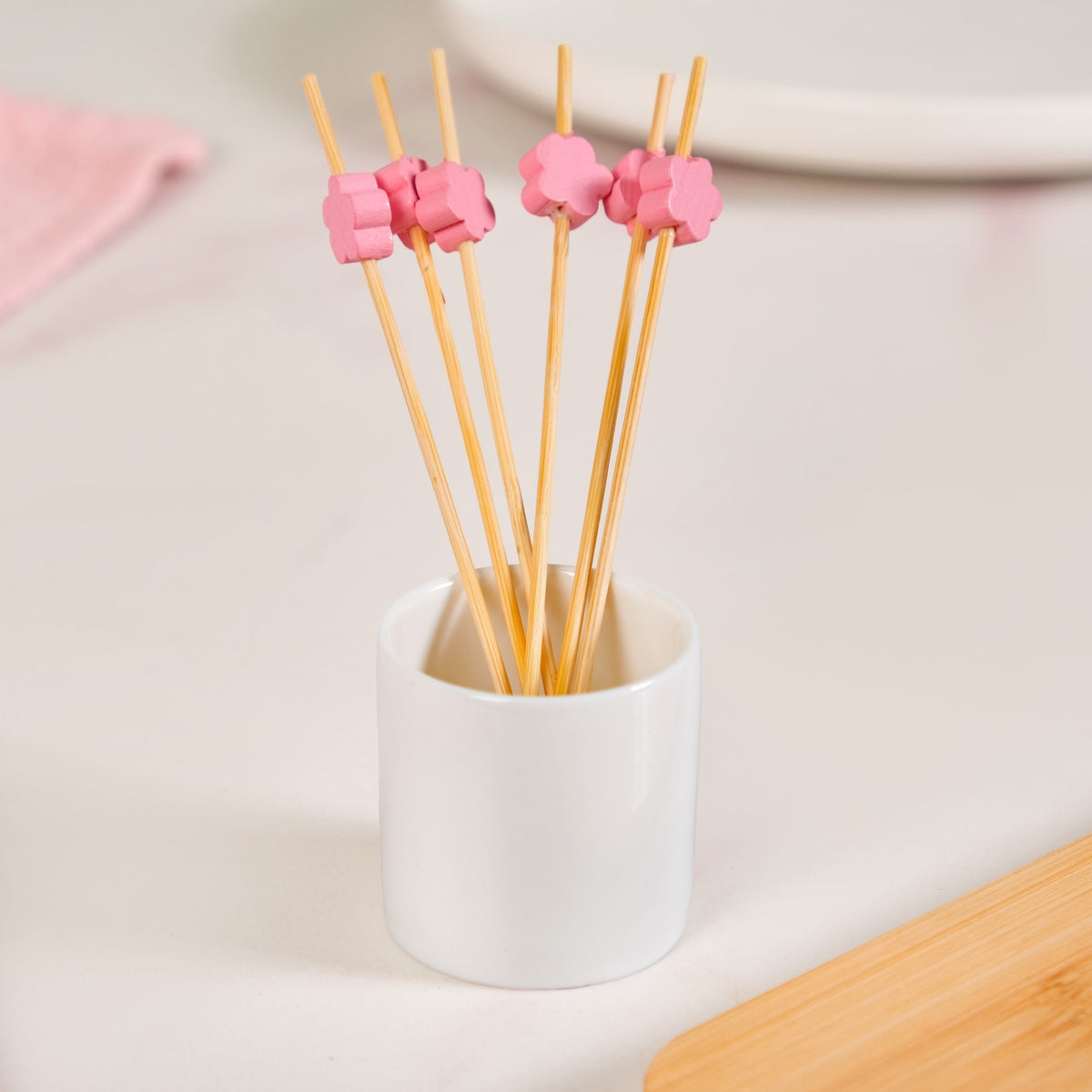 Soft Girl Floral Print Bowls With Tray And Toothpick Holder Set Of 6 Nestasia